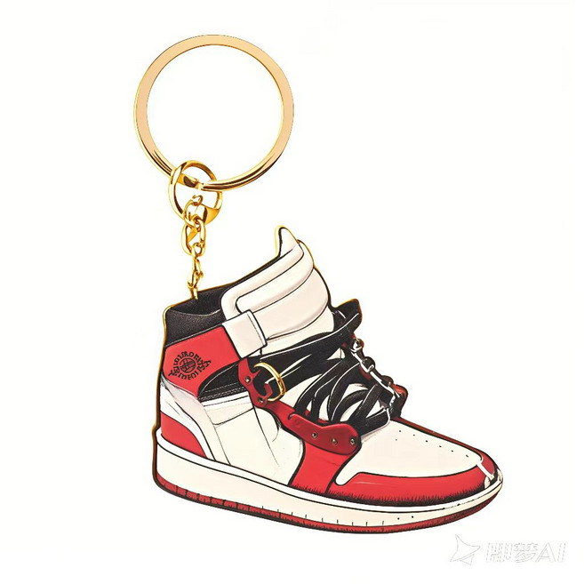 球鞋造型皮革悠遊卡鑰匙圈 (含卡), 1個, 款式