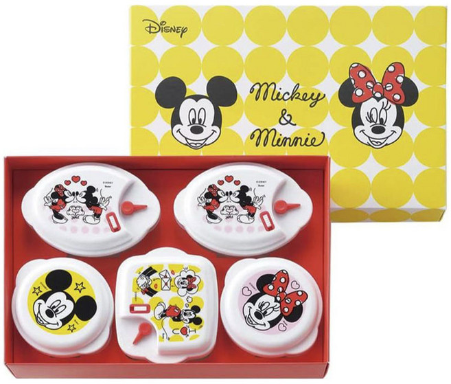 Disney 迪士尼 米奇米妮微波爐專用保鮮盒, 5個, 1組