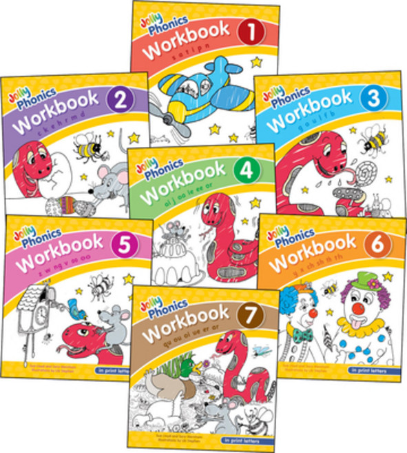 (英文圖書)Jolly Phonics Workbooks 1-7: In Print Letters (American English Edition) 平裝版, Jolly Phonics, 英文