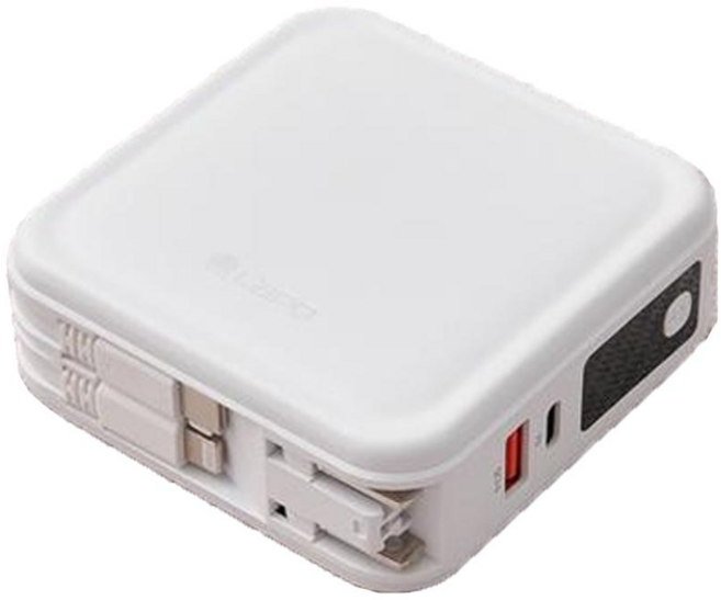 LAPO 第三代 WT-08 八合一10000mAh無線快充行動電源 (自帶線), 柔霧白