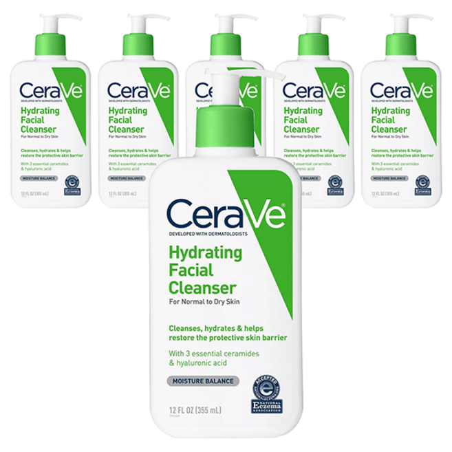 CeraVe 適樂膚 輕柔保濕潔面露, 6瓶, 355ml