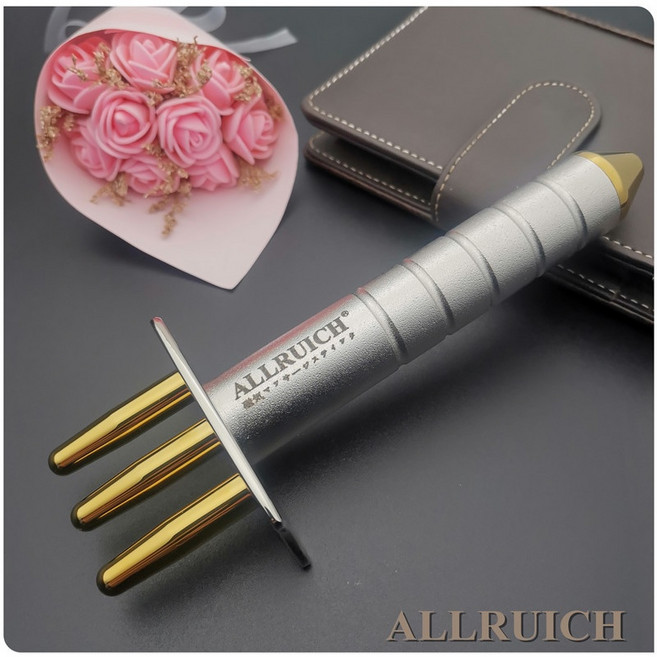 ALLRUICH 三磁叉經絡按摩棒, 金色