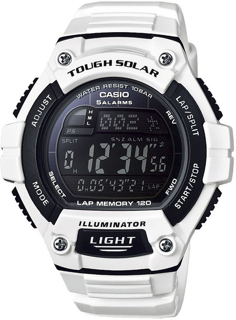 CASIO 卡西歐 男款illuminator太陽能10Bar聚氨酯錶帶手錶 W-S220C-7BJH