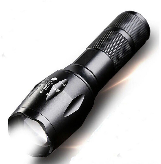 威富登LED L2手電筒 伸縮聚焦 1200流明 全配 魚眼大光圈, 黑色, 1個