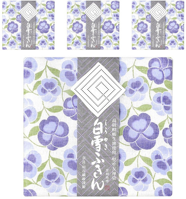 Shirayuki 垣谷纖維 京友禪染萬用巾 藍色三色堇, 4個