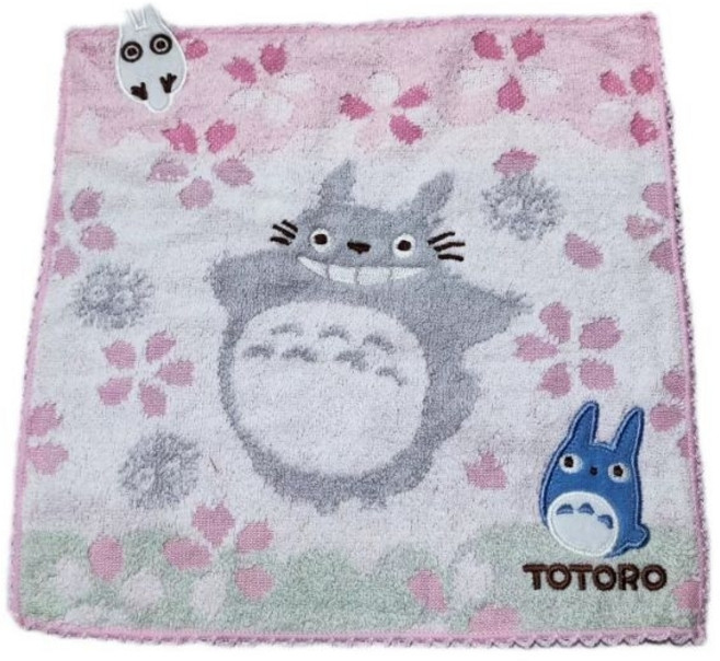 宮崎駿龍貓 TOTORO 刺繡提花手帕 日本吉卜力小方巾 25x25cm 多款設計, 4款，25x25cm, 1個