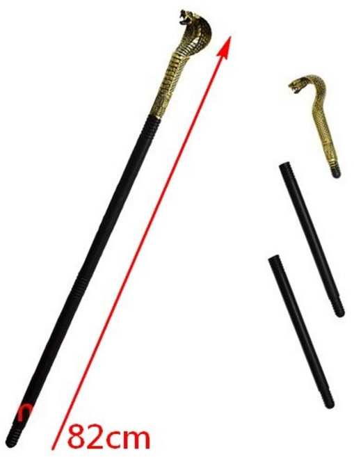 瘋狂派對 組裝式蛇杖 埃及豔后法老王權杖 萬聖節角色扮演道具 82公分, 詳見包裝, 1個