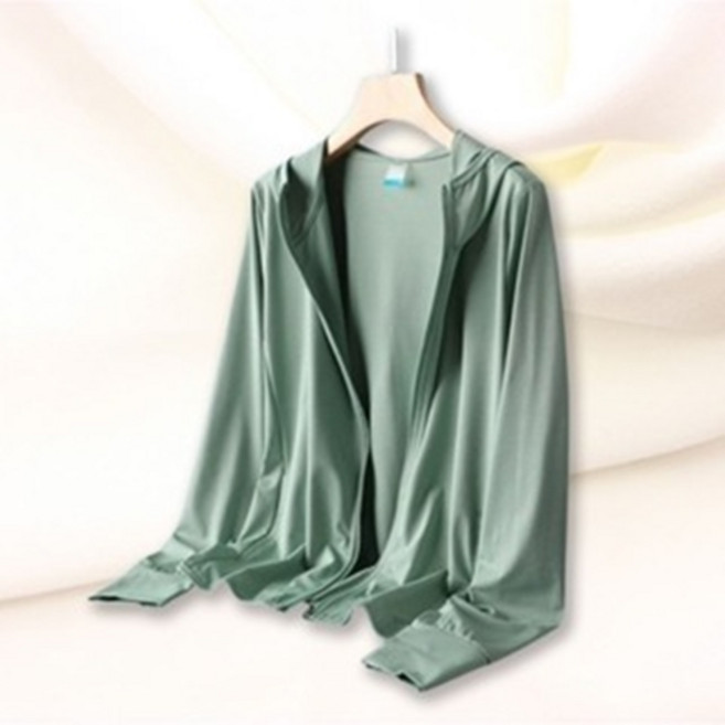 冰絲涼感防曬連帽外套, 綠色