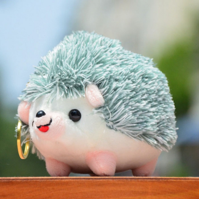 超萌刺蝟吊飾 掛件 玩具 絨毛 迷你 可愛 娃娃 包包吊飾 公仔 生日禮物, 小刺蝟灰綠, 詳見包裝, 詳見包裝