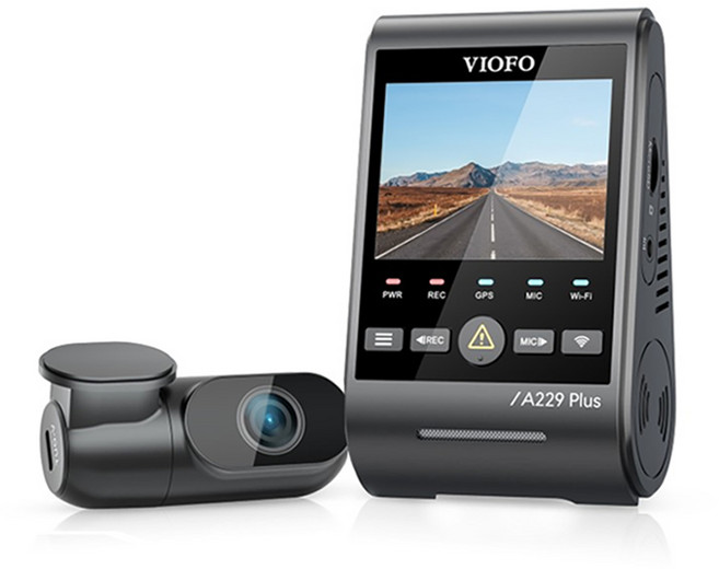 VIOFO A229 Plus 2CH 前後雙鏡頭行車記錄器 (2K/STARVIS 2/GPS) Type-C數據線 車用充電, 前置鏡頭, 後置鏡頭, Type-C數據線, 車用充電, 512MB