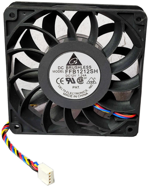 DELTA 台達 12公分大風量電腦風扇 (PWM溫控/小4PIN), 黑色