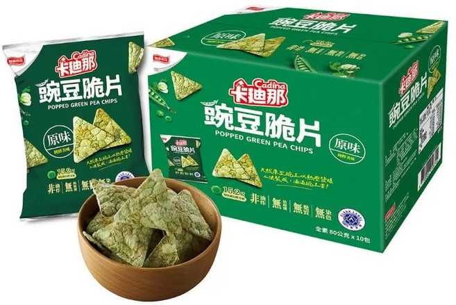 卡迪那 原味豌豆脆片, 80g, 10個