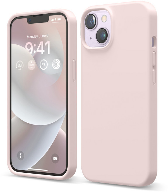 elago iPhone 14 液態矽膠手機殼 裸粉色 超適握感不沾紋 四層結構全機身保護