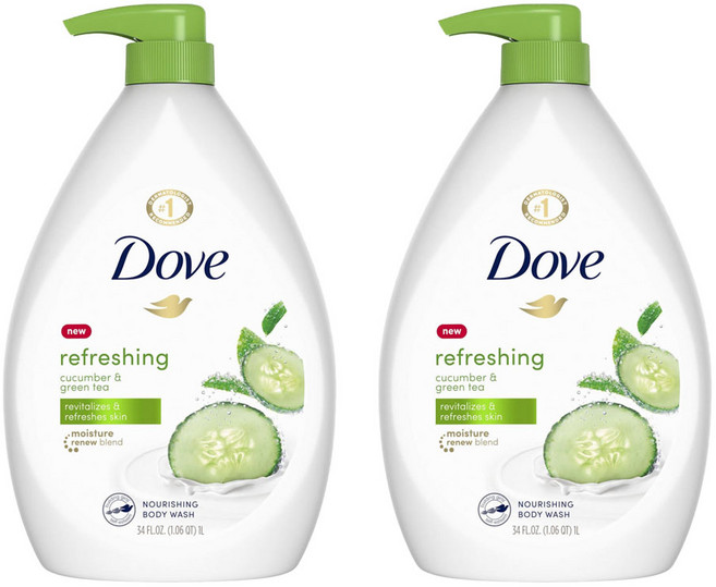 Dove 多芬 水潤香氛沐浴乳 黃瓜綠茶香, 2個, 905ml