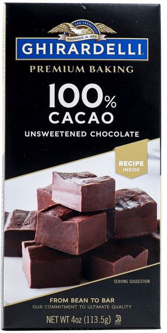 Ghirardelli 鷹牌 優質巧克力棒, 無糖濃可可, 1盒, 113.5g