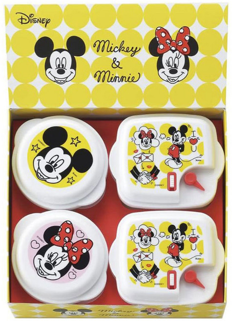Disney 迪士尼 米奇米妮微波爐專用保鮮盒, 4個, 1組
