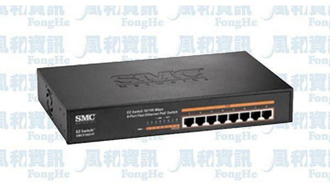 SMC 8埠 PoE 網路交換器, 1個, FS801P