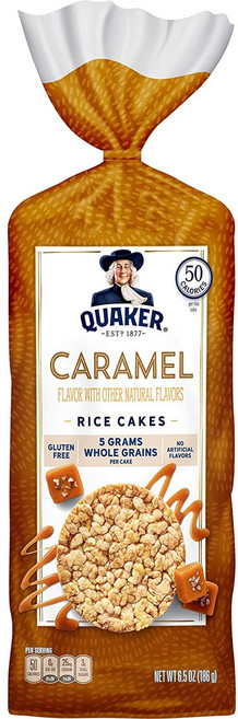 QUAKER 桂格 無麩質穀物米餅 焦糖口味, 1袋, 186g