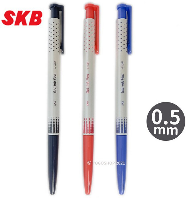 SKB 自動中性筆 G-1201 0.5mm 按壓式原子筆, 紅色,一支入, 1個
