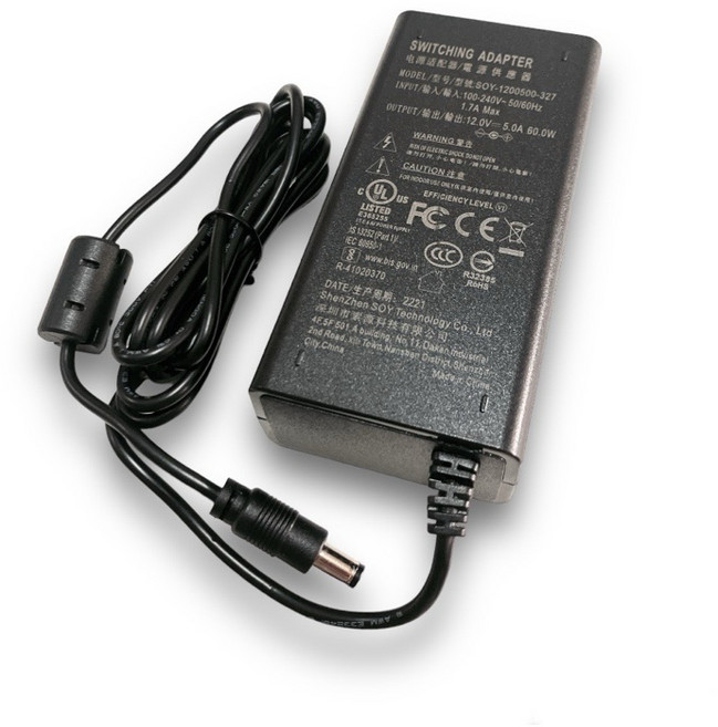 SOY 12V 5A 電源變壓器 60W 帶燈 防磁環 DVR 監控主機專用, 含線, 1個