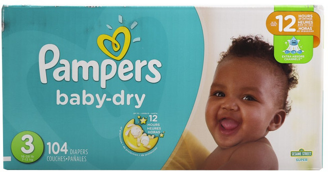 Pampers 幫寶適 baby-dry黏貼型尿布, 第3階段, 104片