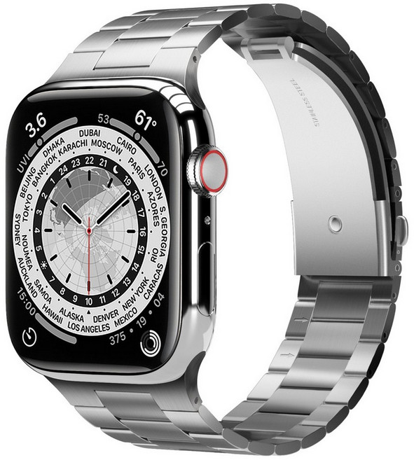 elago Apple Watch 40/41/42/44/45/49mm輕薄金屬錶帶 (Ultra/S10/9/8/7/6/5/4/SE2/SE), 銀色, 1個
