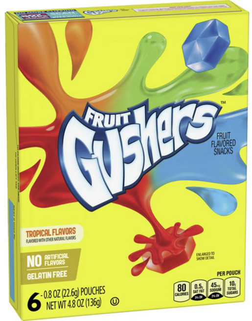 goodie gusher 熱帶水果風味零食, 1個, 136g