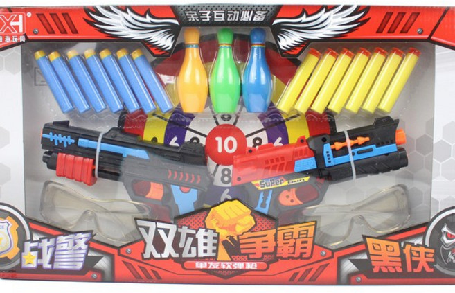 XH 保齡球軟彈槍 XH112 雙槍海綿彈槍組, 一盒入, 1個