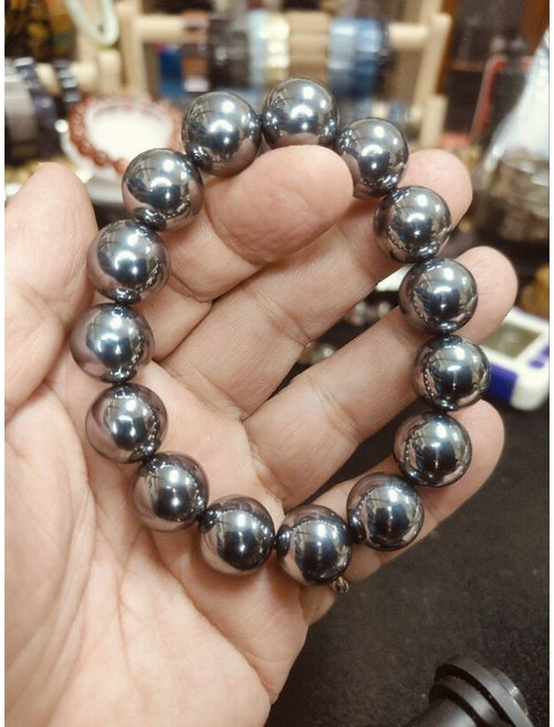 鈦赫茲圓珠手鍊 14mm 簡約時尚飾品