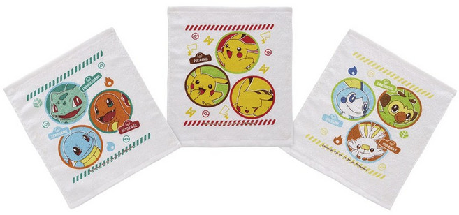 Skater 手帕毛巾 3種, 1個, Pokémon 寶可夢