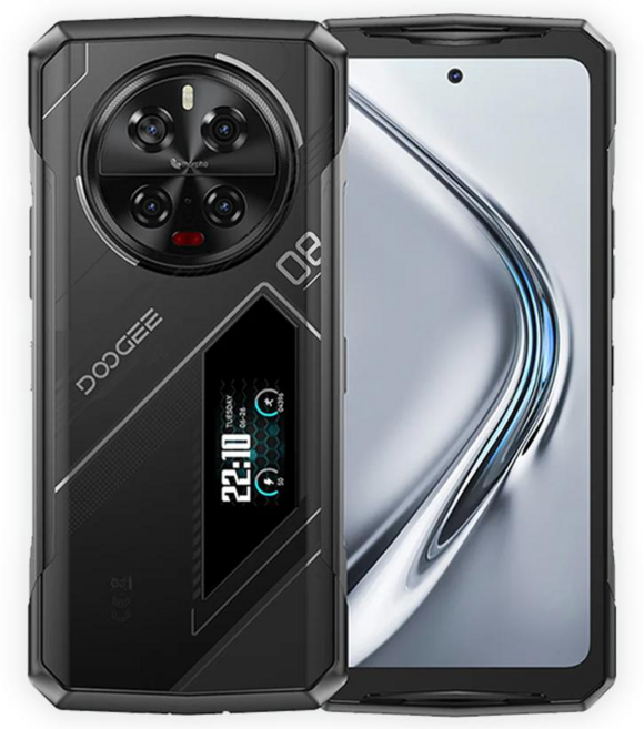 DOOGEE V40 Pro 5G 三防手機 120Hz 2億像素 後置螢幕 安卓14, 黑色, 512GB