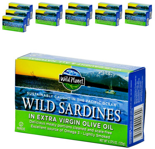 Wild Planet 特級初榨橄欖油沙丁魚罐頭, 12盒, 125g