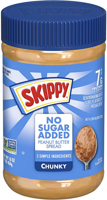 SKIPPY 吉比 無糖花生醬, 1個, 454g