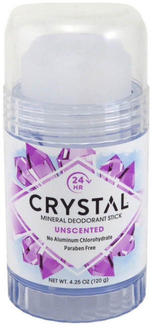 美國 CRYSTAL 長效淨味礦物鹽身體固體除臭棒 無香, 120g, 1支