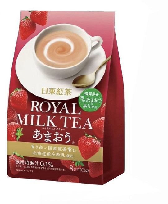 日東紅茶 皇家奶茶粉 (福岡草莓風味) 8條入, 14g, 1套, 8個裝