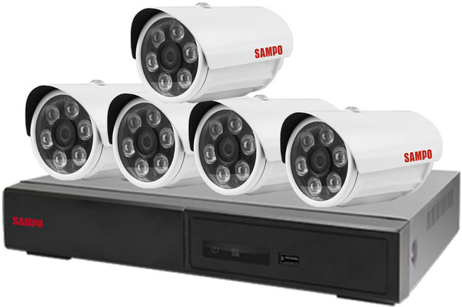 聲寶 8路5鏡優惠組合 DR-TWEX3-8 VK-TW2C66H 2百萬畫素監視器套組, 1個, 數量