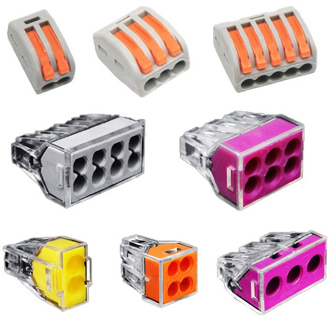 快速接線器 電線連接端子, 直插式(透明6孔) 硬線2.5平方內用