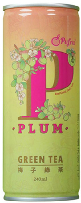 Pufru 梅子綠茶, 1盒裝, 6個裝, 240ml
