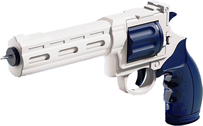 左輪造型電動水槍玩具, 顏色隨機, 1個