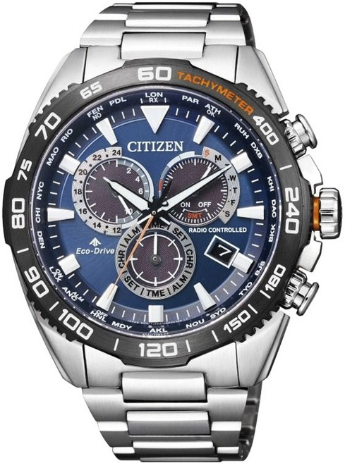 CITIZEN Promaster Land 光動能電波男士金屬腕錶 CB5034-82L
