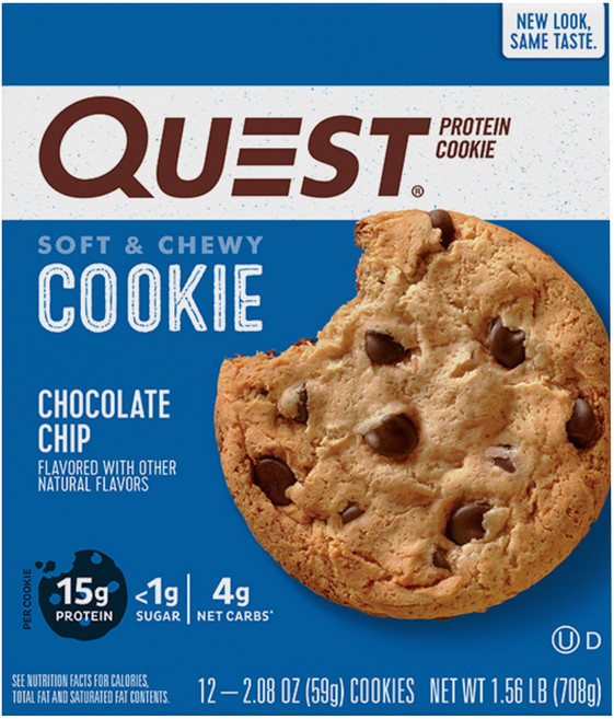 Quest Nutrition 巧克力豆曲奇餅乾, Chocolate Chip, 1盒, 708g