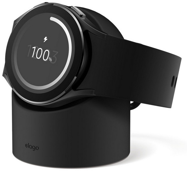 elago Galaxy Watch頂級矽膠充電座 (適用於Galaxy Watch 5/6/7/7Ultra) - 簡約時尚 安全穩固, 黑色