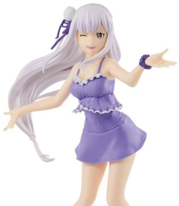 BANDAI Re：從零開始的異世界生活 愛蜜莉雅泳裝 EXQ景品 日版模型, 1個