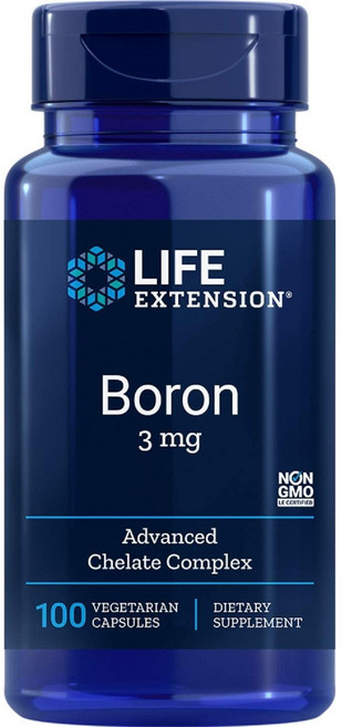 LIFE EXTENSION 硼 3毫克 素食膠囊, 100顆, 1罐