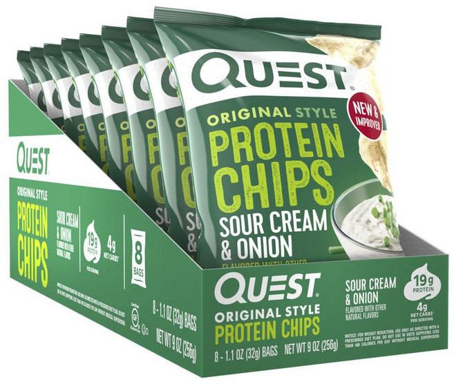 QUEST NUTRITION 蛋白馬鈴薯脆片 酸奶油洋蔥風味 8包入, 1盒