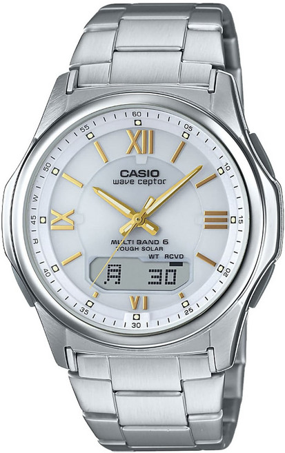 CASIO 卡西歐 Wavetronix 多功能錶帶 6 Solar 男性金屬腕錶 WVA-M630D-7A2JF