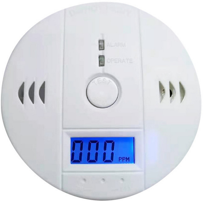 一氧化碳警報器 高分貝偵測 露營瓦斯火災警報器 (送電池), 白色, 1個
