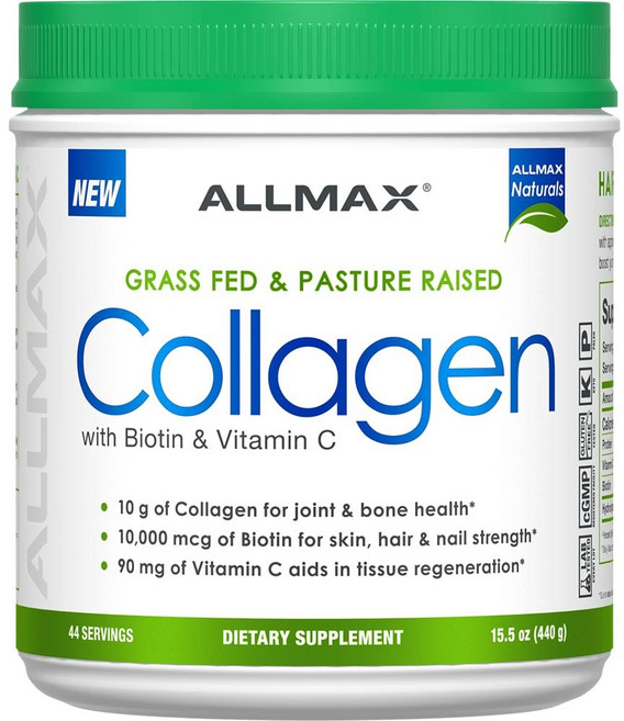 ALLMAX 草飼和牧場飼養膠原蛋白, 1個, 440克