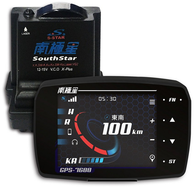 南極星 GPS 7688 液晶彩屏分體測速器 區間測速 固定照相 APP雲端更新, 黑, 1套