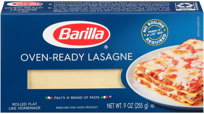 Barilla 百味來 寬形千層麵條, 1個, 255克